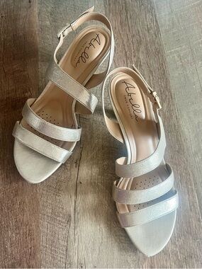 Abella Metallic Gold Strappy Slingback Heels